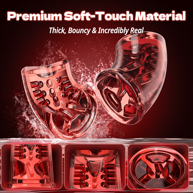 Wine & Beauty Handle Design 9 Thrusting & Rotating 9 Suction Adult Toys Mens Masturbator