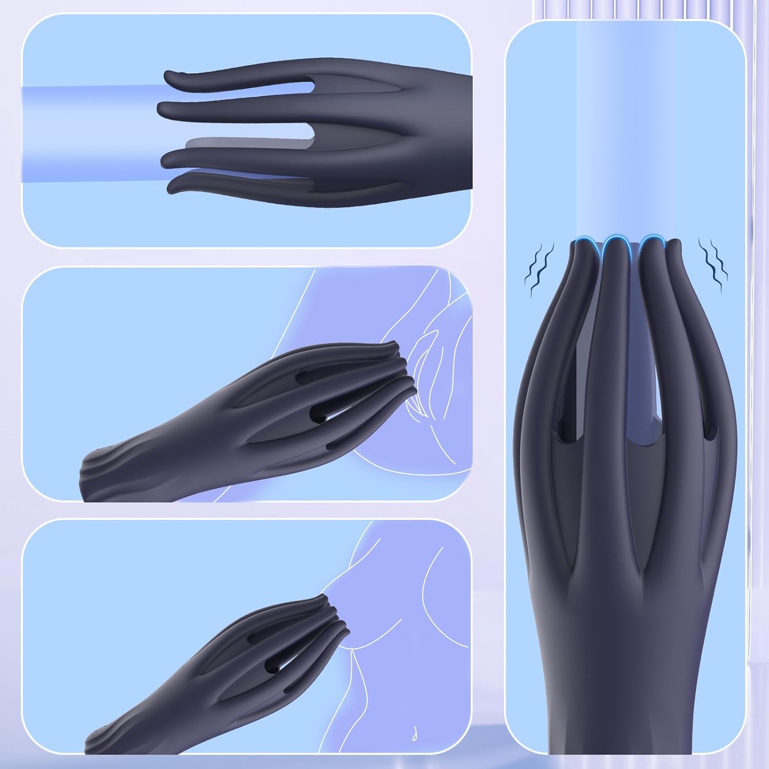Male Vibrator Sex Toys - Magnetic Penis Vibrator with 10 Modes Vibration, 3-in-1 Penis Massager for Masturbation Prolong Endurance and Massage, Blue Silicone Waterproof Mens Vibrator