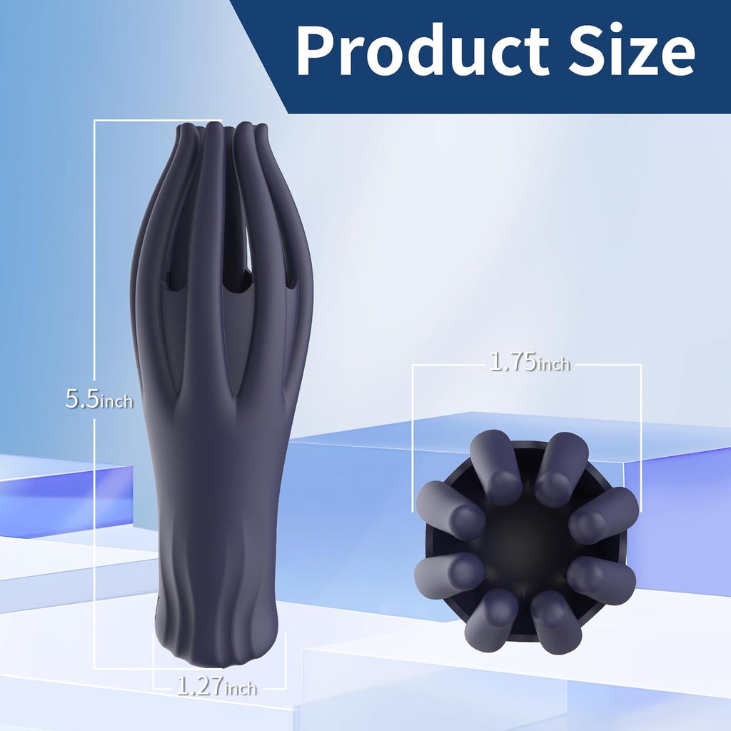 Male Vibrator Sex Toys - Magnetic Penis Vibrator with 10 Modes Vibration, 3-in-1 Penis Massager for Masturbation Prolong Endurance and Massage, Blue Silicone Waterproof Mens Vibrator