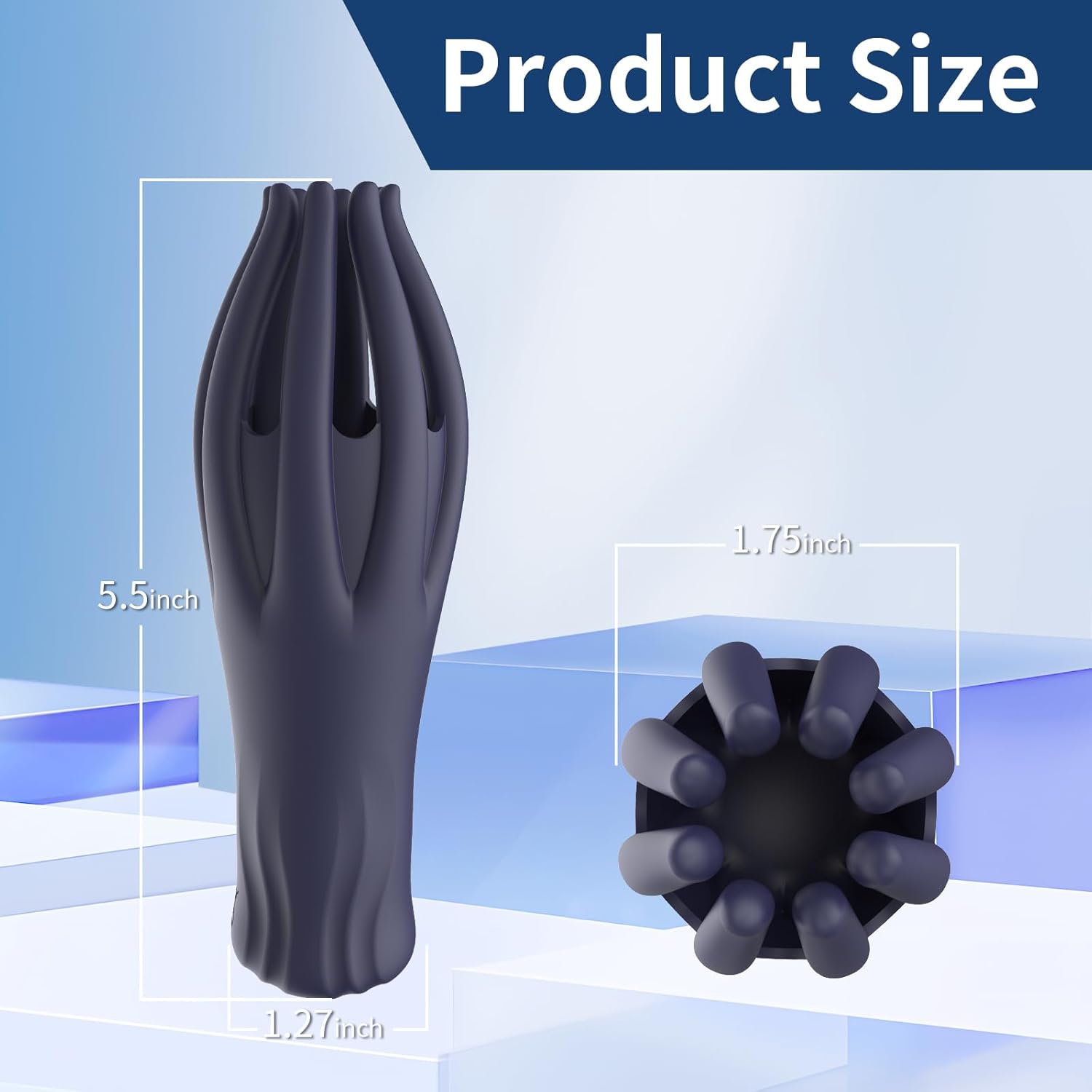 Male Vibrator Sex Toys - Magnetic Penis Vibrator with 10 Modes Vibration, 3-in-1 Penis Massager for Masturbation Prolong Endurance and Massage, Blue Silicone Waterproof Mens Vibrator