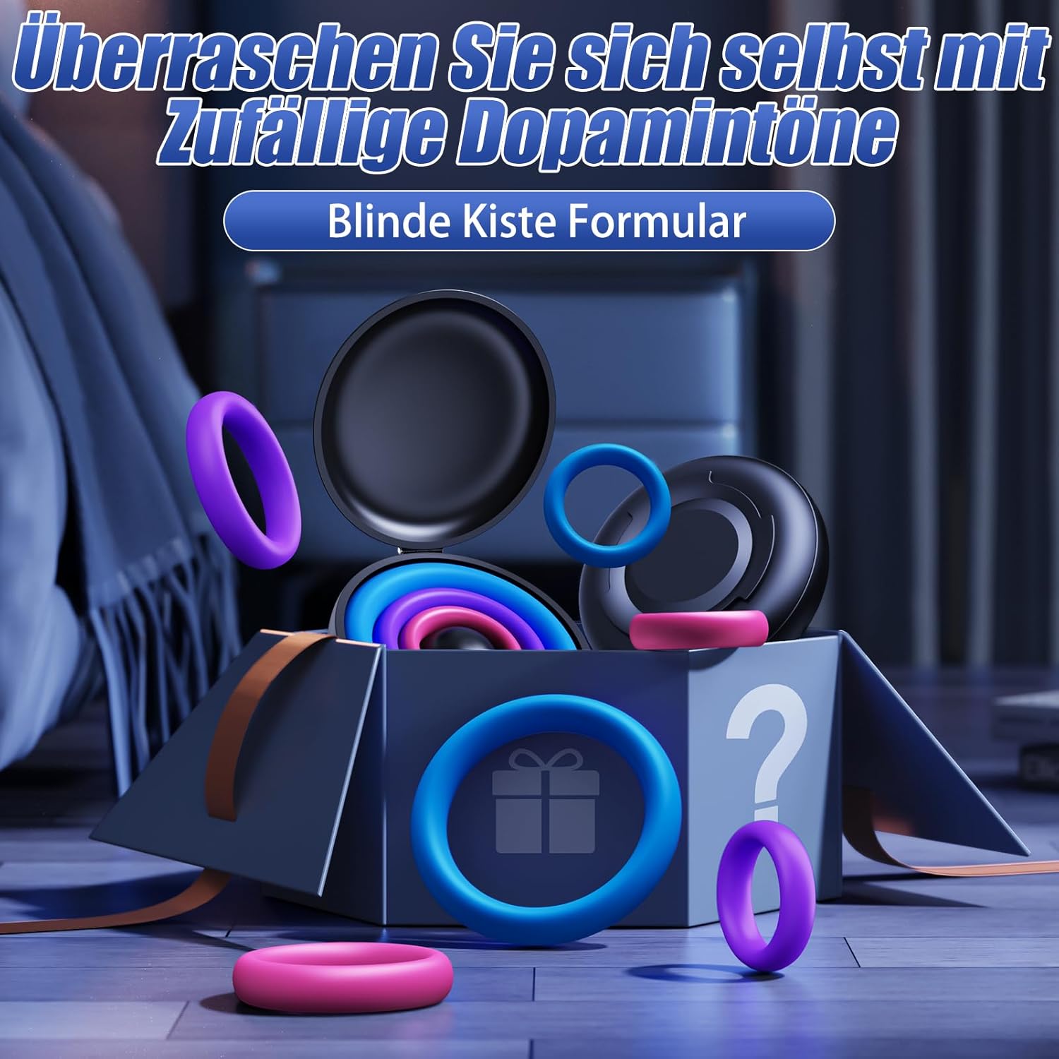 Reusable Silicone Penis Ring - Candy Colours 3 Different Sizes Penis Pump Sex Toys for Couples