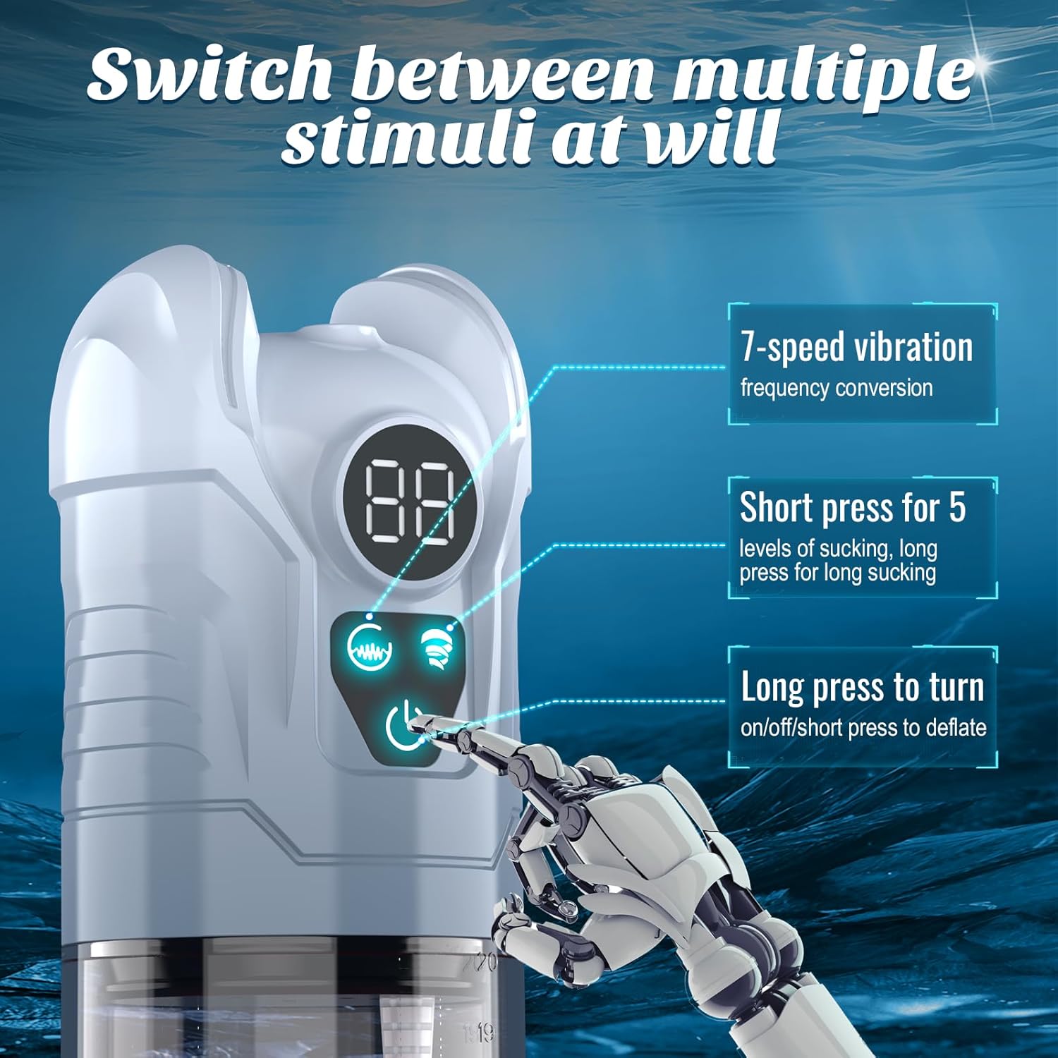 Penis Pump Sex Toys for Man - Masturbator Male Sex Toys Extender, Male Masturbator Penis Pump, Pussy Vacuum Enlarger with Erectile Dysfunction, Masturbators Realistic with 5 Sucking & 7 Vibration