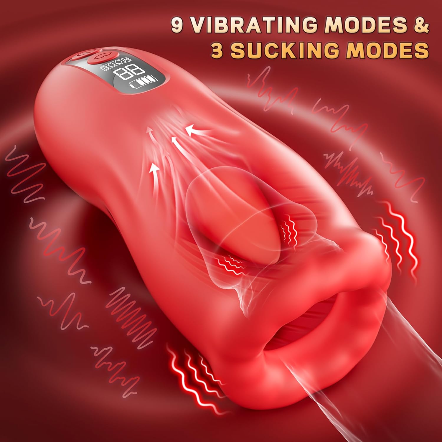 Male Masturbator Sex Toys - Mastuaber Adult Toy for Men Mouth-Wrapped Blowjob Massage Mastuabors with 9 Modes Tongue Licking Vibrating & 3 Suction Modes, Mens Penis Stroker Hands Free Automatic Cup
