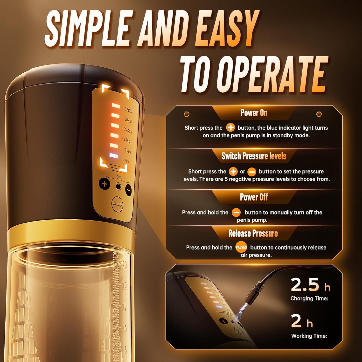 Penis Pump Adult Sex Toys for Men - Electric Male Masturbator Penis Enlarger Vacuum Pump with 5 Sucking Levels, Cock Pump Penis Extender Training Male Sex Toys for Dick Enlargement with 6 Cock Rings