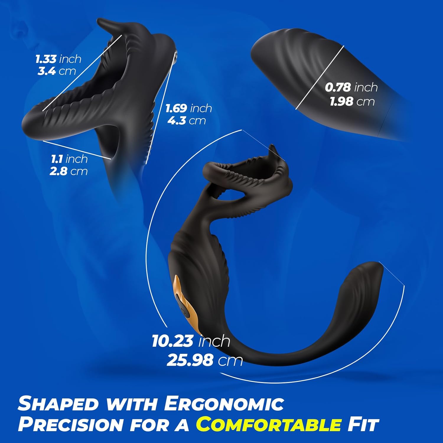 7 Vibrating Prostate Massager 4 in 1- Multiple Stimulation Cock Ring