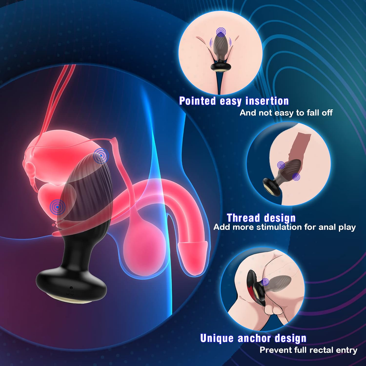 Anal Vibrators Sex Toys, Anal Toys Anal Plug with 7 Rotation & 7 Vibration, Adult Toys Remote Control Vibrator Sex Toys4couples Men & Women Thrusting