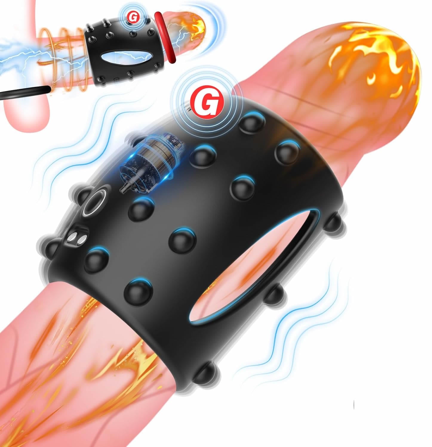 Vibrating Cock Ring Penis Sex Toy - Penis Enlarger Ring for Couple Anal Vaginal Extra Stimulation, Vibrating Penis Sleeve with 10 Vibration Modes, Sex Toys for Couple & Man Sex Toy